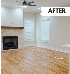 Interior of a home after water damage restoration
